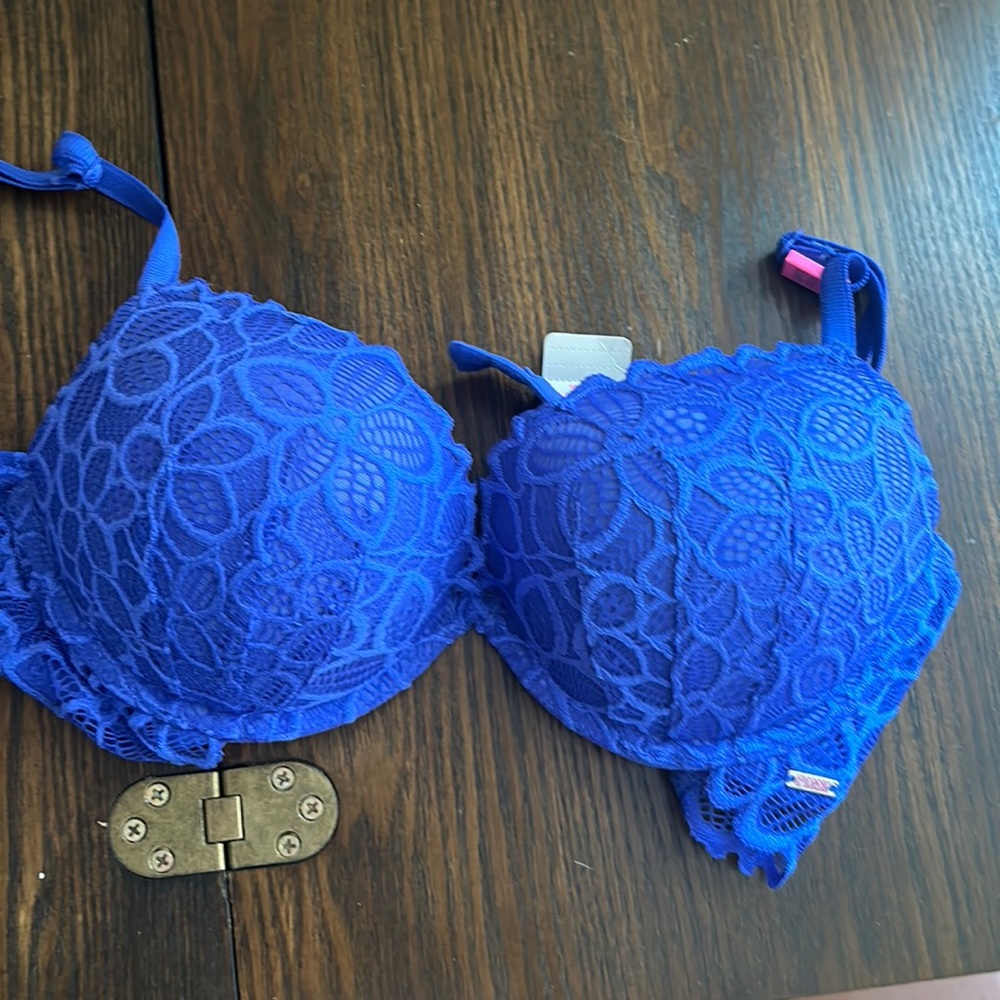 Pink by Victoria’s Secret Blue Lace Push Up Bra 32C